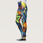 Leggings Briques de graffitis : Abstrait urbain (Gauche)