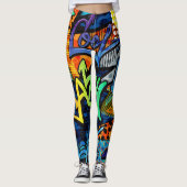 Leggings Briques de graffitis : Abstrait urbain (Devant)