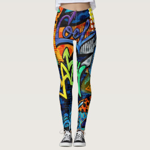 Leggings Briques de graffitis : Abstrait urbain