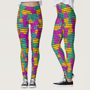 Leggings Briques de motif coloré géométrique moderne pour e