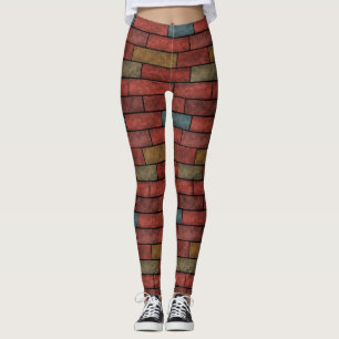 Leggings Briques en pierre sans joint couleur brun orange v