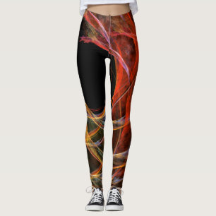 Leggings Briser le Cercle Vortex de Feu Art Abstrait