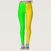 Leggings Brite vert et jaune-or gras (Devant)