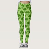 Leggings Brocoli vert heureux (Devant)