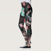 Leggings Broderie florale vintage Motif foncé (Gauche)