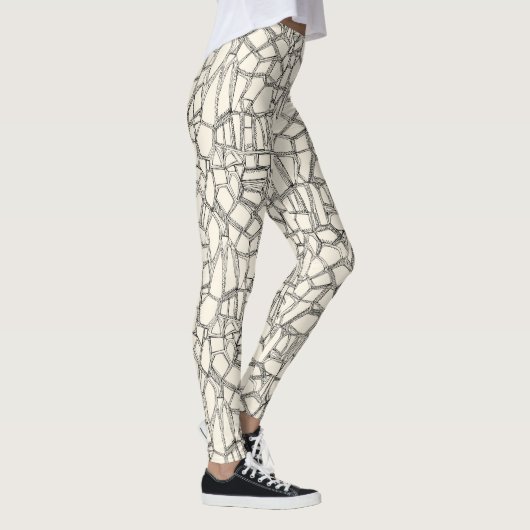Leggings BROKEN noir blanc (Droite)