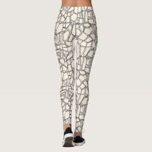 Leggings BROKEN noir blanc (Dos)