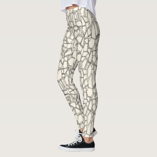 Leggings BROKEN noir blanc (Gauche)