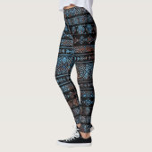 Leggings Bronze et rouille Pat tribal péruvien aztèque (Gauche)