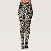 Leggings Bronze métallique et taches de léopard noir sur bl (Dos)