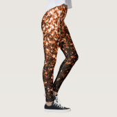 Leggings Bronze orange brun brun faux parties scintillant e (Droite)