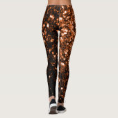 Leggings Bronze orange brun brun faux parties scintillant e (Dos)