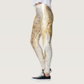 Leggings Brosse d'or blanc à texture peinte. (Gauche)