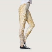 Leggings Brosse d'or blanc à texture peinte. (Droite)