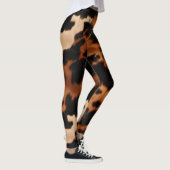 Leggings Brown Black Cream Faux Cow Print (Droite)
