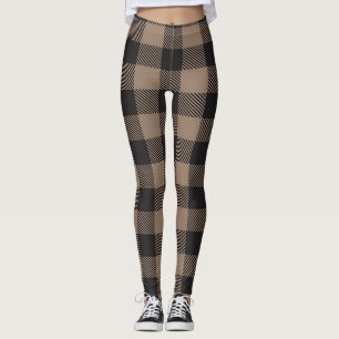 Leggings Brown Black En vichy Buffalo Plaid Farming