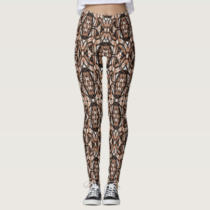 Leggings Brown, blanc et noir