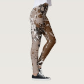 Leggings Brown blanc et noir abstrait (Droite)
