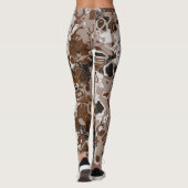 Leggings Brown blanc et noir abstrait (Dos)