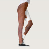 Leggings Brown, blanc, impression de vache (Droite)