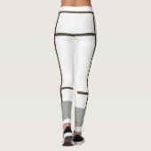 Leggings Brown blanc inspiré par Mondrian 1 (Dos)