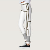 Leggings Brown blanc inspiré par Mondrian 1 (Gauche)