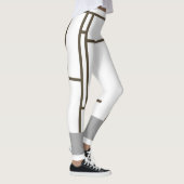 Leggings Brown blanc inspiré par Mondrian 1 (Droite)