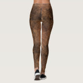 Leggings Brown Bois Abstrait Art Moderne Chic Party | DÉCON (Dos)