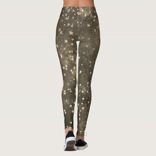 Leggings Brown ciel étoile étoile or étoile motif (Dos)