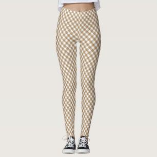 Leggings Brown En vichy blancs