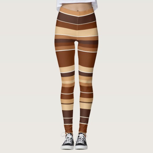 Leggings Brown et blancs - élégant, confortable (Devant)