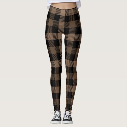 Leggings Brown et noir En vichy berger's Plaid (Devant)