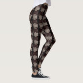 Leggings Brown géométrique, rayures ou triangles noirs (Droite)