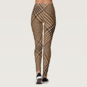 Leggings Brown Houndstooth Scottish Check Plaid Motif (Dos)