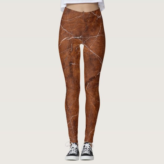 Leggings Brown Marbre brillant : Arrière - plan Texture de (Devant)