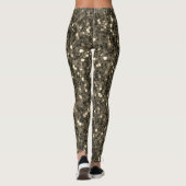 Leggings Brown or sépia scintille faux parties scintillant (Dos)