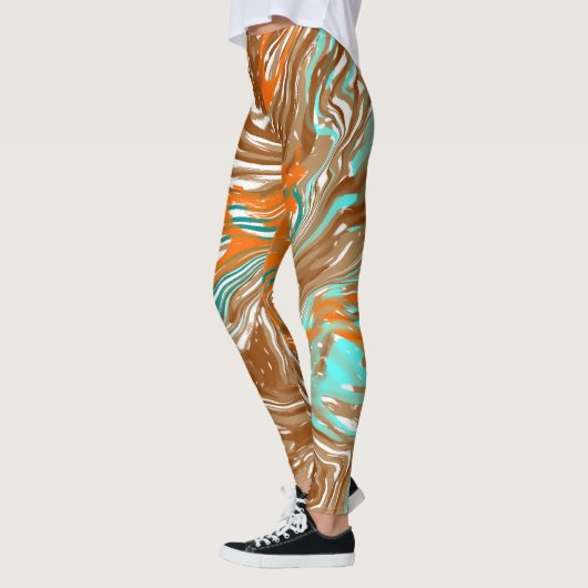 Leggings Brown, orange, couleurs Boho Abstrait (Gauche)