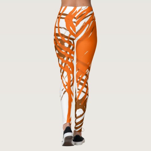 Leggings Brown, orange, couleurs Boho Abstrait (Dos)