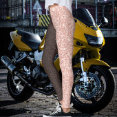 Leggings Brown Rose Golden Glitter Sparkles Pattern Gift