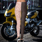 Leggings Brown Rose Golden Glitter Sparkles Pattern Gift