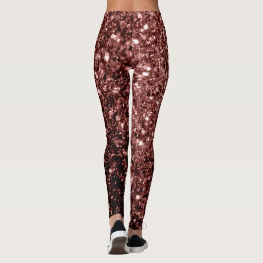Leggings Brown rouge faux Parties scintillant scintille (Dos)