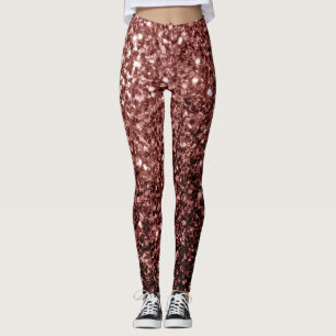 Leggings Brown rouge faux Parties scintillant scintille