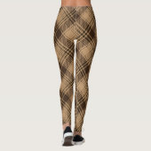 Leggings  Brown Tartan Plaid Rustique Jacquard Motif (Dos)