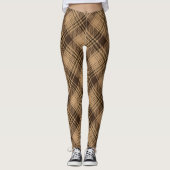 Leggings  Brown Tartan Plaid Rustique Jacquard Motif (Devant)