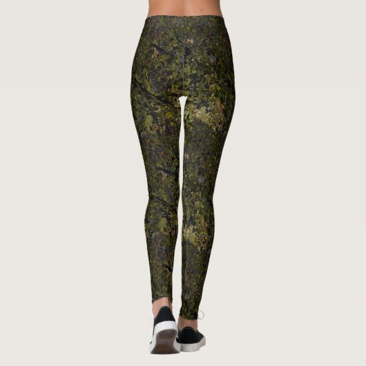 Leggings Brown vert Cru Natural Rock Monogramme personnalis (Dos)