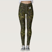 Leggings Brown vert Cru Natural Rock Monogramme personnalis (Devant)