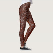 Leggings Brûlé Orange Cuivre Texté Métal (Droite)