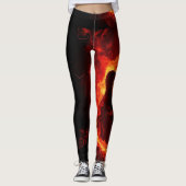 Leggings Brûler les flammes de guitare Feu de la musique du (Devant)