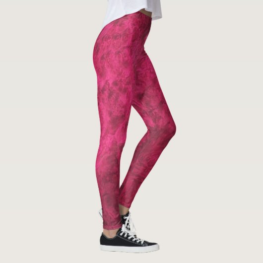 Leggings Brûlure de noix en rose framboise texturé (Droite)