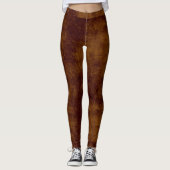Leggings Brun âgé par faux simili cuir (Devant)